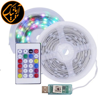 ریسه ال ای دی RGB هوشمند فول کالر بلوتوثی و USB ضدآب حساس به صدا طول ۵ متر