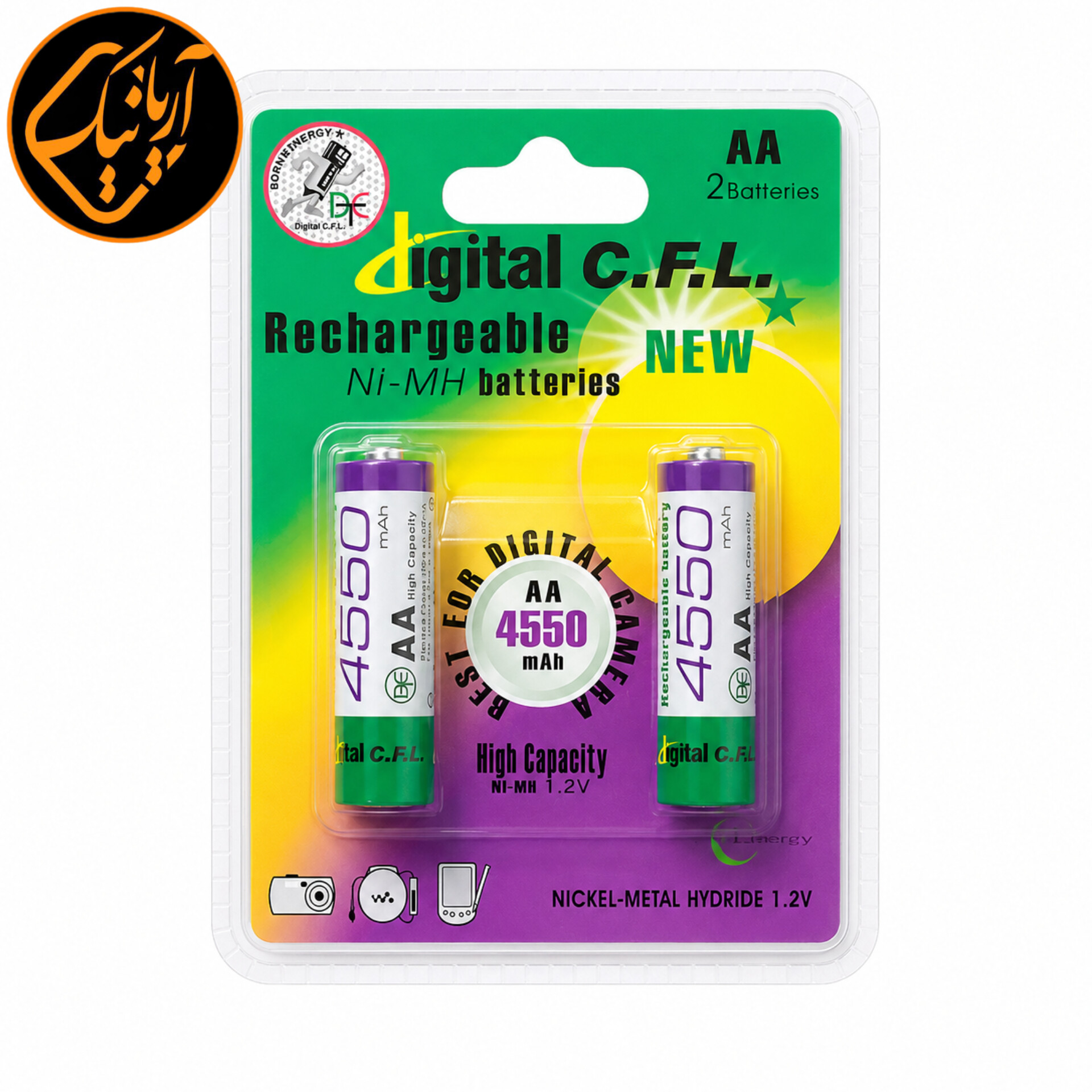باتری قلمی شارژی 1.2V CFL 4550mAh با قدرت ماندگار برای دستگاه‌های دیجیتال اصلی
