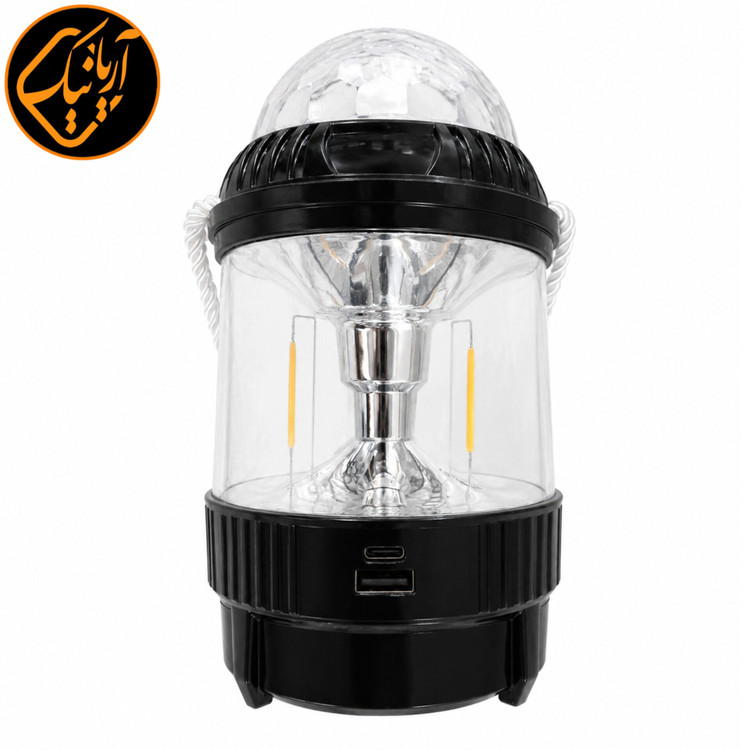 چراغ رقص نور دار فانوسی شارژی مدل HW-978L اصلی چراغ کمپینگ چراغ خواب دار با خروجی پاوربانک