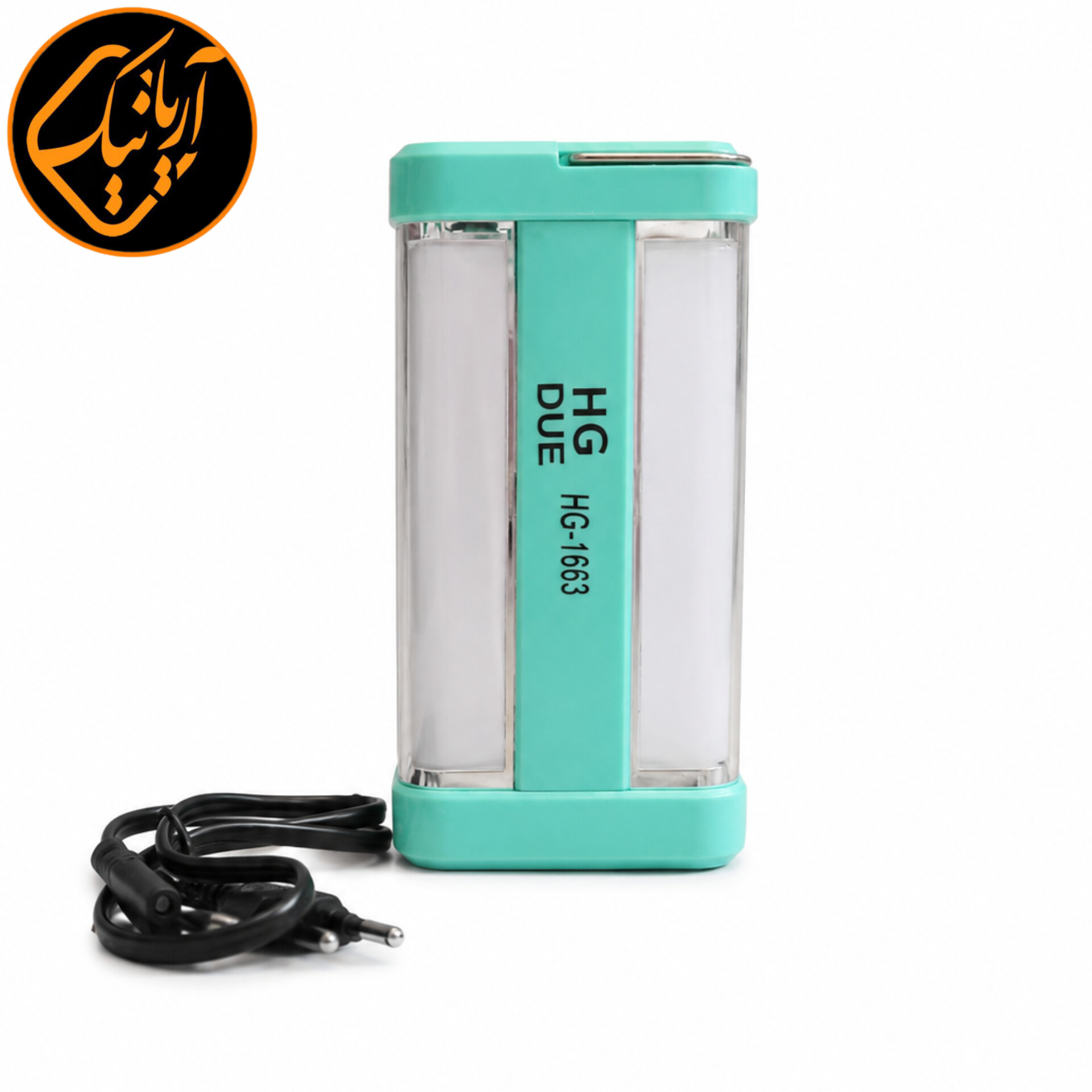 چراغ اضطراری شارژی HG DUE مدل HG-1663 اورجینال چراغ کمپینگ و مسافرتی LED SMD با باتری 1600 میلی‌آمپرساعت