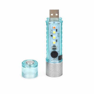 چراغ قوه شارژی چندکاره LED مدل ZY-1023 اصلی چراغ قوه USB با آهنربا، نور پلیسی، چراغ هشدار، گیره فلزی و بدنه ضدآب IPX5