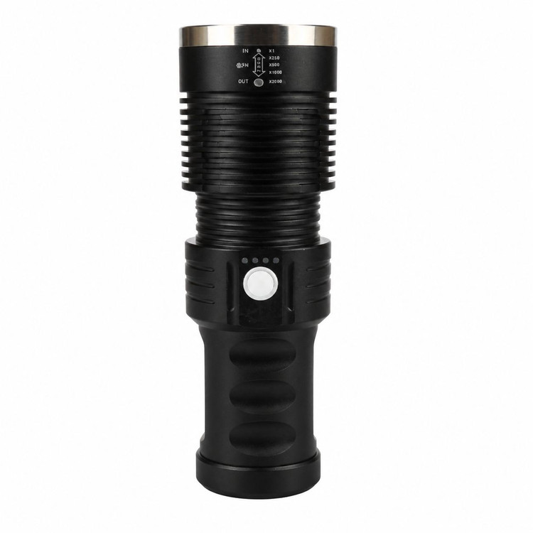 چراغ قوه ضد آب پر قدرت اسمال سان مدل ZY-T196 اصلی قابلیت زوم، برد نور ۵۵۰ متر، آلومینیومی، دارای ۴ باتری اصلی مناسب برای قطعی برق، شرایط اضطراری، شکار و نگهبانی