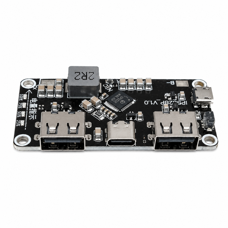 ماژول پاوربانک و شارژر سریع اصلی IP5328P با درگاه USB-A، USB-C و Micro USB | برد مدیریت شارژ باتری لیتیومی 3.7 ولت
