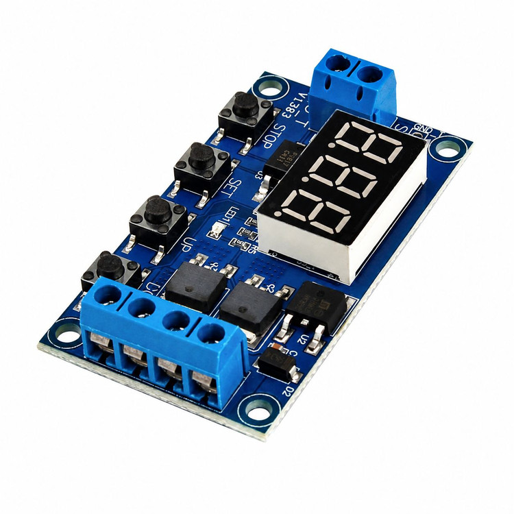ماژول تایمر دیجیتال Dual MOS اصلی با خروجی MOSFET | تایمر قابل تنظیم 5 تا 36 ولت