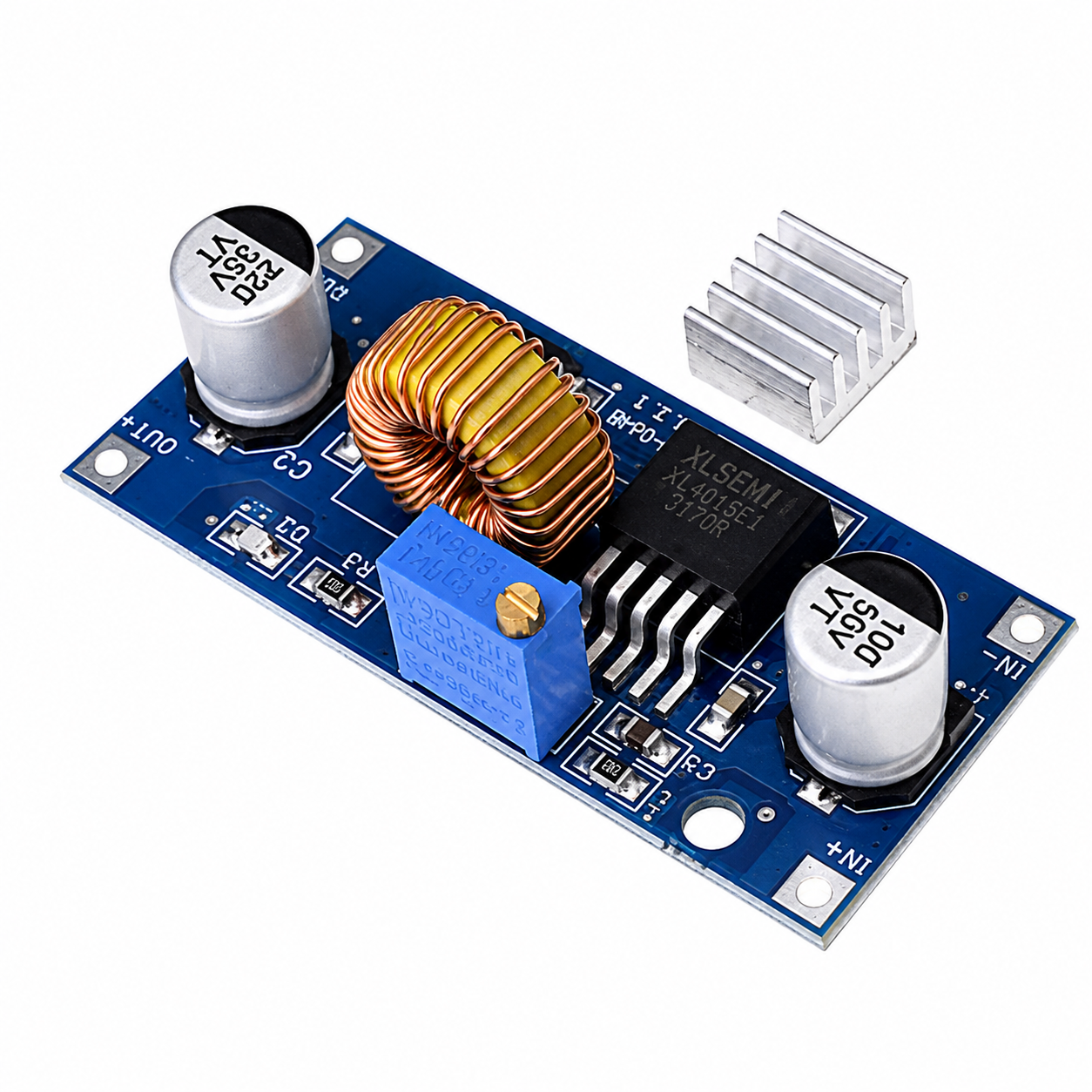 ماژول کاهنده ولتاژ 5 آمپر XL4015 بدون نمایشگر اصلی مبدل DC به DC با خروجی قابل تنظیم
