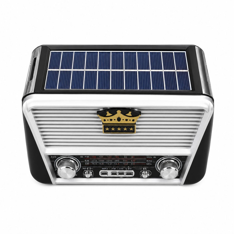 رادیو اسپیکر خورشیدی شارژی گولون GOLON مدل RX-456S اصلی تمام موج AM/FM/SW با USB، کارت حافظه TF، پنل خورشیدی و باتری داخلی مناسب شرایط اضطراری با ضمانت اصالت کالا