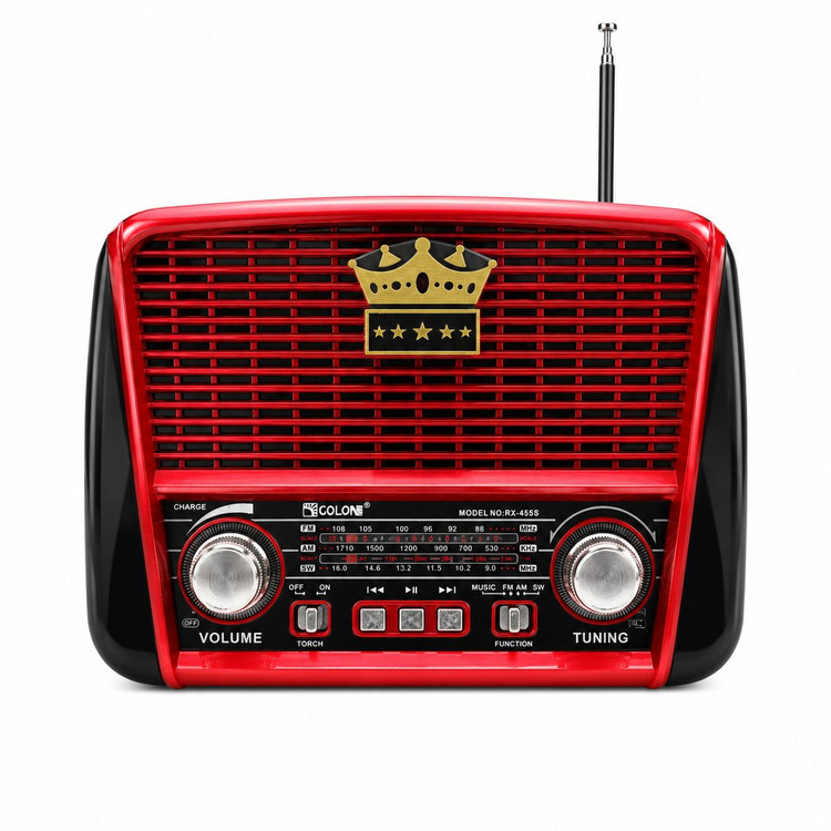 رادیو اسپیکر خورشیدی شارژی گولون GOLON مدل RX-456S اصلی تمام موج AM/FM/SW با USB، کارت حافظه TF، پنل خورشیدی و باتری داخلی مناسب شرایط اضطراری با ضمانت اصالت کالا