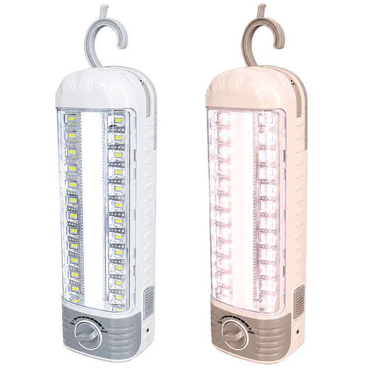 چراغ اضطراری شارژی ایستاده کمپینگ نور قوی HG DUE مدل HG-7737 اصلی | چراغ شارژی LED دو حالته دیمر دار مناسب برای قطعی برق