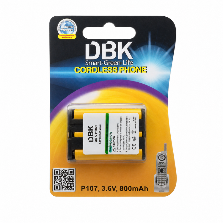 باتری شارژی تلفن بیسیم DBK مدل P107 با ظرفیت 800mAh اصلی | مناسب برای تلفن های بی سیم