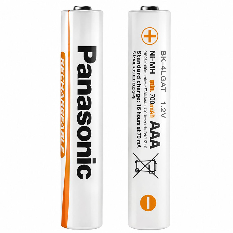 باتری شارژی نیمقلمی پاناسونیک Panasonic AAA مدل BK-4LGAT | 700mAh | بسته ۲ عددی