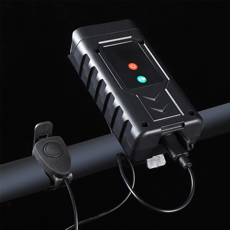 چراغ جلوی دوچرخه ضدآب مدل HY-7518 دیجیتال 1000 لومن با بوق و باتری شارژی Type-C