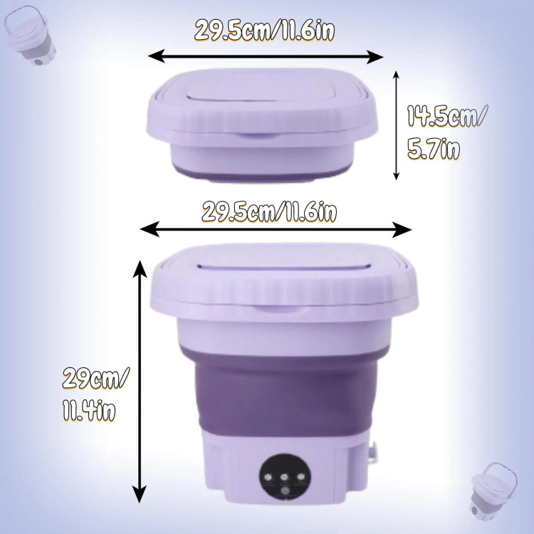 مینی واش تاشو 11 لیتری سایز بزرگ مدل Folding Washing Machine اصلی لباسشویی کوچک قابل حمل با خشککن