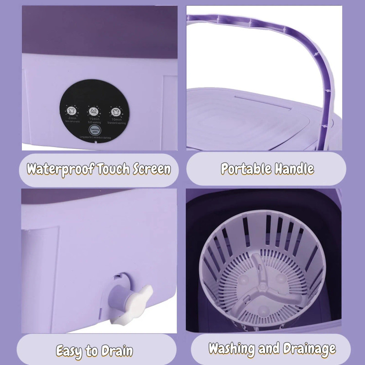مینی واش تاشو 11 لیتری سایز بزرگ مدل Folding Washing Machine اصلی لباسشویی کوچک قابل حمل با خشککن