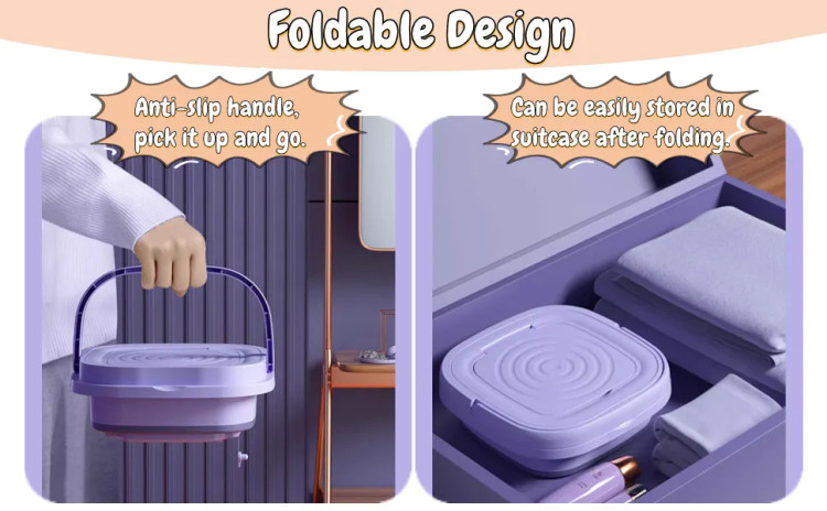 مینی واش تاشو 11 لیتری سایز بزرگ مدل Folding Washing Machine اصلی لباسشویی کوچک قابل حمل با خشککن