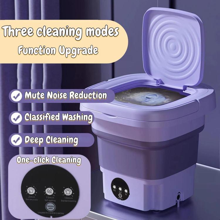 مینی واش تاشو 11 لیتری سایز بزرگ مدل Folding Washing Machine اصلی لباسشویی کوچک قابل حمل با خشککن