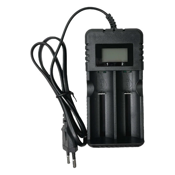 شارژر هوشمند دو شیار اصلی HWD مدل HD-8991B با نمایشگر و قطع خودکار مناسب باتری لیتیومی 18650، 14500، 16340، 18350 و 26650