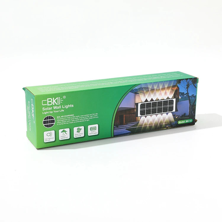 چراغ دیواری RGB و نور ثابت دورنگ خورشیدی ضدآب DBK مدل BK-12 بدون نیاز به برق، دارای 12 LED مناسب برای حیاط، باغ فضای باز