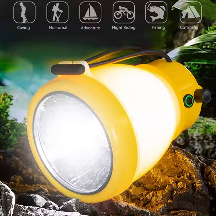 چراغ قوه کمپینگ شارژی مدل CH-22035 اصلی چراغ کمپینگ ضد آب و ضد ضربه با نور ۵۰۰ لومن، قابلیت پاوربانک و طراحی زیبا