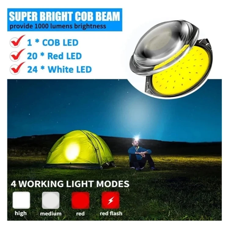 کیف کمری چراغدار LED سیتیکام با نور 500 لومن، شارژ Type-C و جای قمقمه مناسب برای کمپینگ و سفر و مواقع اضطراری