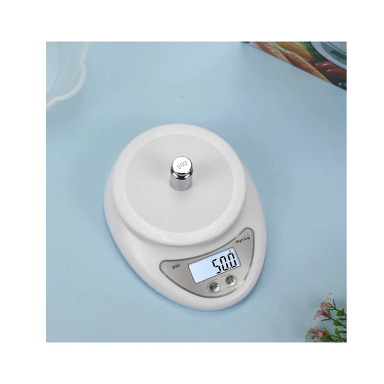 ترازوی آشپزخانه کاسه دار سیتیکام Citicom مدل B05 | ظرفیت ۵ کیلوگرم، دقت ۱ گرم، نمایشگر LCD و پارسنگ دستی
