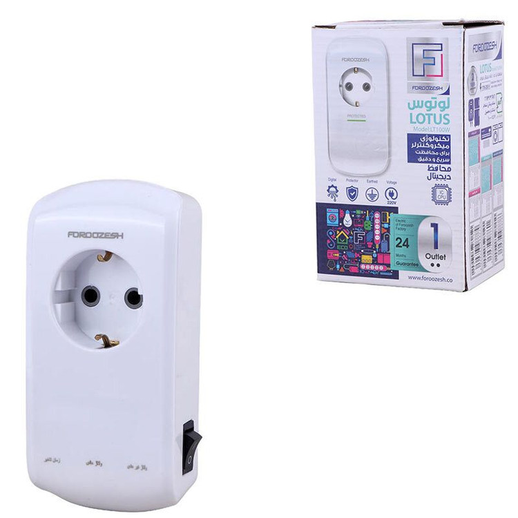 محافظ ولتاژ یخچال و فریزر فروزش مدل لوتوس LOTUS LT-100W اصلی محافظ ارتدار تکخانه دیجیتال بدون سیم