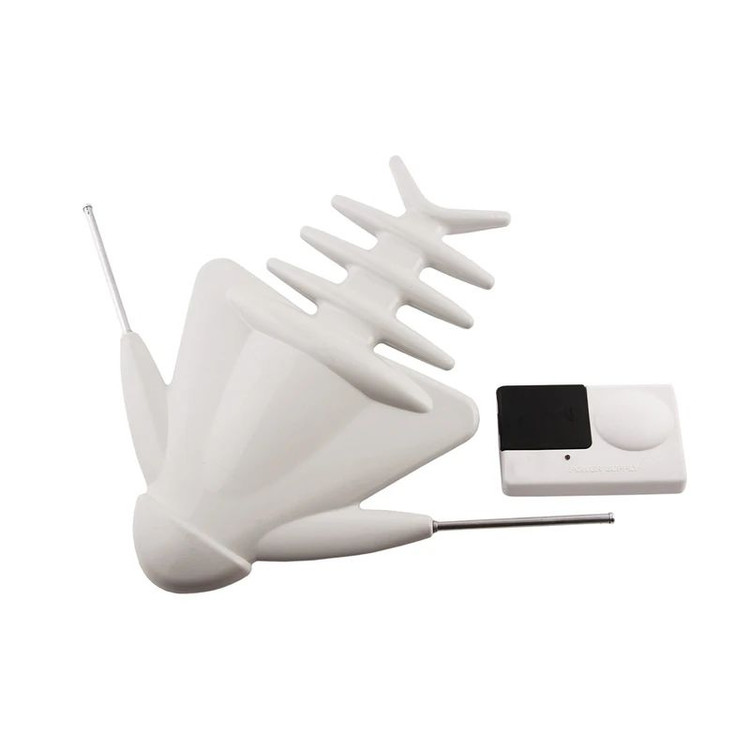 آنتن هوایی شاخکدار ثابت فروزش با تقویتکننده برقی و کابل ۱۰ متری آماده نصب | مناسب گیرنده دیجیتال و آنالوگ