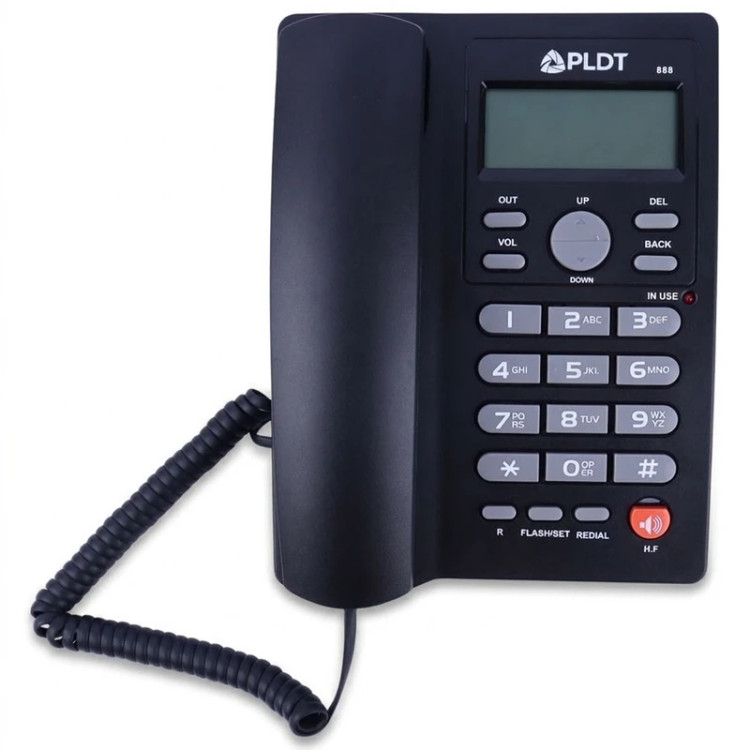 تلفن رومیزی با سیم PLDT مدل 888 اصلی نمایشگر LCD، اسپیکر داخلی، شمارهگیری سریع و Handsfree