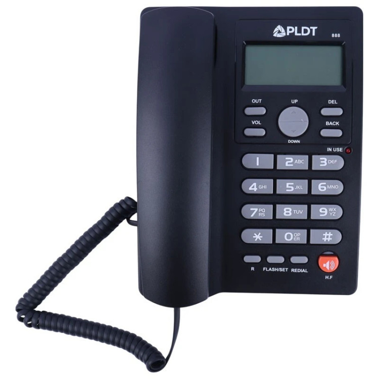 تلفن رومیزی با سیم PLDT مدل 888 اصلی نمایشگر LCD، اسپیکر داخلی، شمارهگیری سریع و Handsfree
