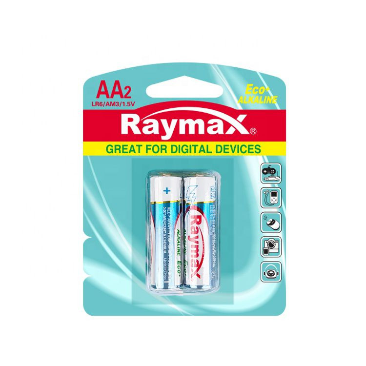 باتری قلمی الکالاین Raymax بسته ۲ عددی | ۱.۵ ولت با ماندگاری طولانی
