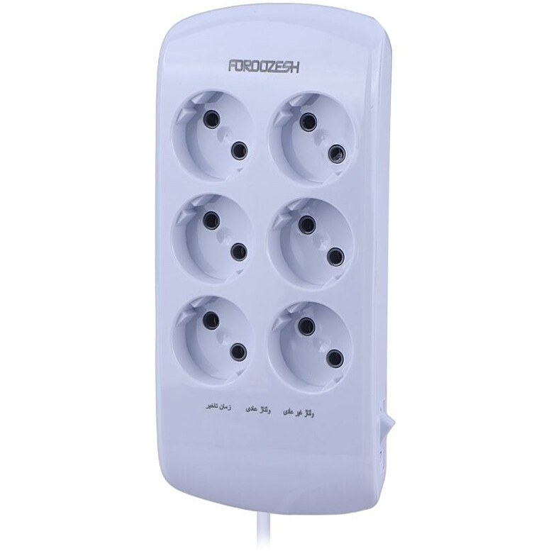 محافظ برق دیجیتال 6 خانه ارت‌دار صوتی تصویری لوتوس فروزش مدل LT600D با کابل 2.8 متری
