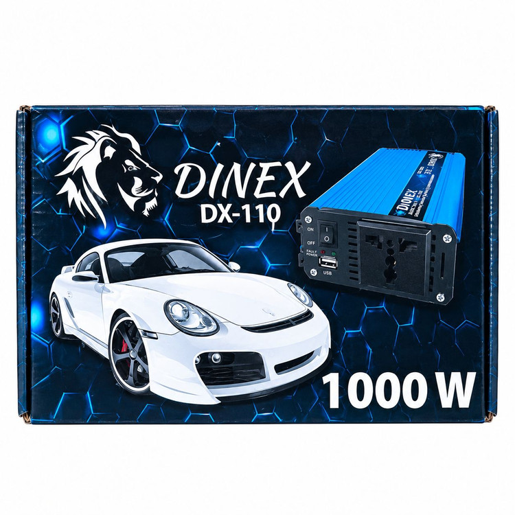 اینورتر 1000 وات دینکس مدل DX-110 اصلی مبدل برق خودرو 12 به 220 ولت مناسب برای سفر، کمپینگ و شرایط اضطراری